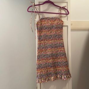 Fun rainbow floral pattern dress